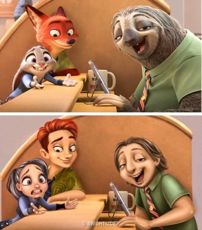 כך היו נראות דמויות אנימציה מסרטים מוכרים אם הן היו הופכות לבני אדם. מס' 9 מתעלה על המקור! 